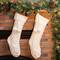 Glitzhome® 24" White Knitted Polyester Christmas Stocking with Pom Pom, 2ct.